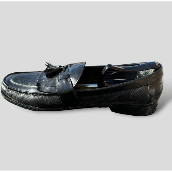 Vtg Florsheim Mens Kiltie Loafer Dress Shoes Black Leather Wingtip 10.5EEE main image 5